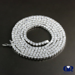 Men's 14.00 Carat Diamond Tennis Chain Necklace In 14K White Gold - Diamond Rise Jewelry