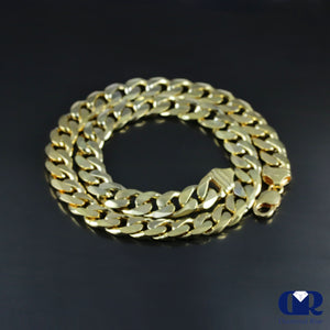 Men's Cuban Chain Necklace In 10K Solid Yellow Gold - Diamond Rise Jewelry