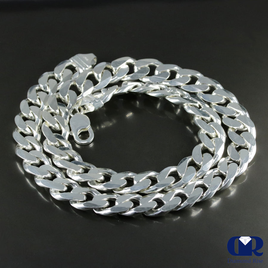 Men's Cuban Chain Necklace In .925 Sterling Silver 13 mm - Diamond Rise Jewelry