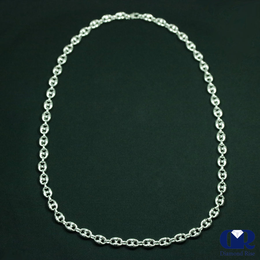 Men's Puff Mariner link Chain Necklace In .925 Sterling Silver 9 mm - Diamond Rise Jewelry