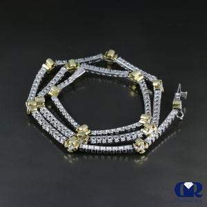 Diamond Necklace In 14K White & Yellow Gold 17" - Diamond Rise Jewelry