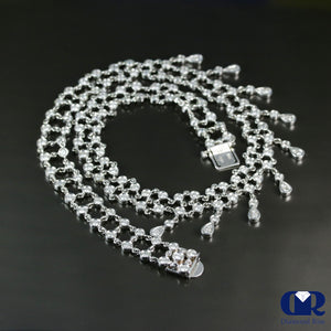 Diamond Necklace In Soft Flexible 18K White Gold 16" - Diamond Rise Jewelry