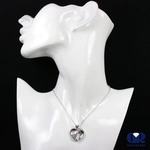 Women's Round & Baguette Diamond double Row Leap Over Pendant Necklace 14K White Gold - Diamond Rise Jewelry