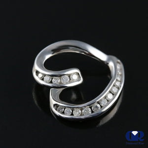 0.25 Carat Diamond Heart Shape Slide Pendant Necklace 14K White Gold With Chain - Diamond Rise Jewelry