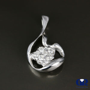 0.25 Ct Round Cut Diamond Pendant Necklace 14K White Gold With Chain - Diamond Rise Jewelry