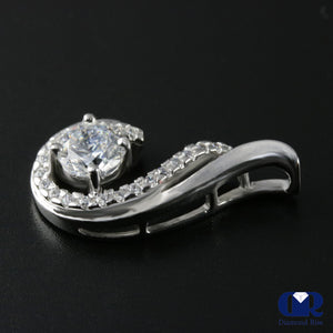 1.20 Ct Round Cut Diamond Slide Pendant Necklace 14K White Gold With Chain - Diamond Rise Jewelry