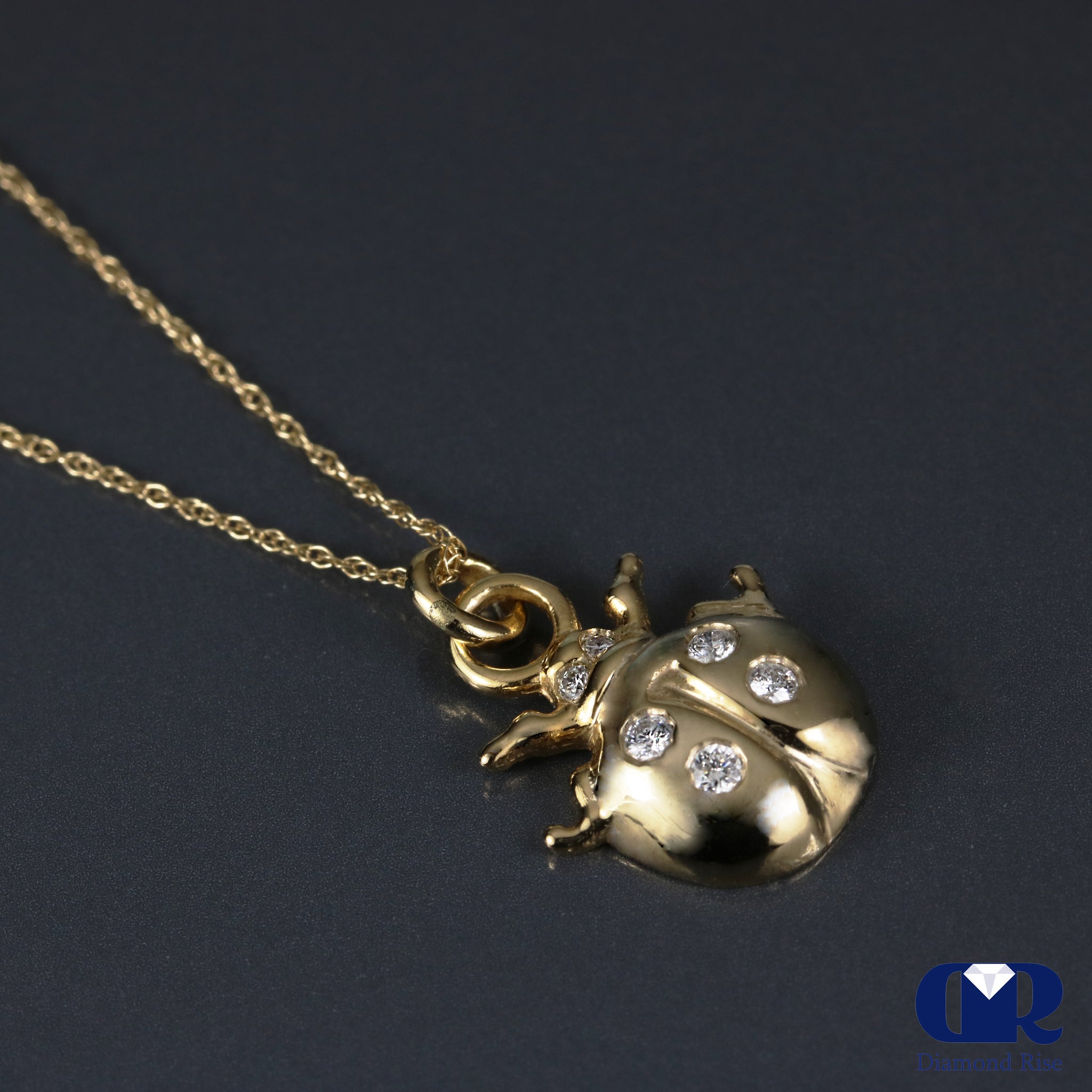 Pebble Necklace with Rose Gold Ladybug – EAT Gallery