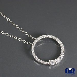0.83 Ct Round Cut Diamond Loop Pendant In 14K Gold With 16" Chain - Diamond Rise Jewelry