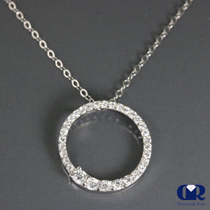 0.83 Ct Round Cut Diamond Loop Pendant In 14K Gold With 16" Chain - Diamond Rise Jewelry