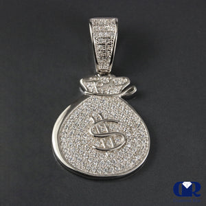 Natural Diamond Dollar Sign Pendant Necklace 0.75 Carat 14K Gold W/Chain
