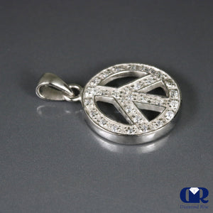 0.38 Ct Round Cut Diamond Peace Charm Pendant 14K Gold With 16" Chain - Diamond Rise Jewelry