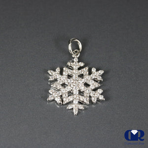 0.30 Carat Round Cut Diamond Snowflake Pendant Necklace 14K Gold With Chain - Diamond Rise Jewelry