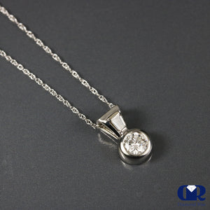 0.48 Carat Round Cut Diamond Pendant Necklace 16" Chain - Diamond Rise Jewelry