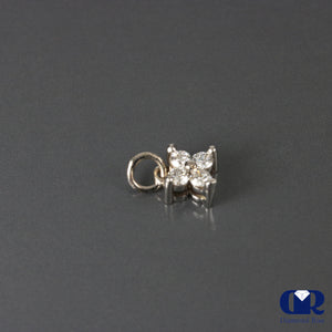 Natural 0.20 Carat Round Cut Diamond Pendant Necklace 14K White Gold W/Chain