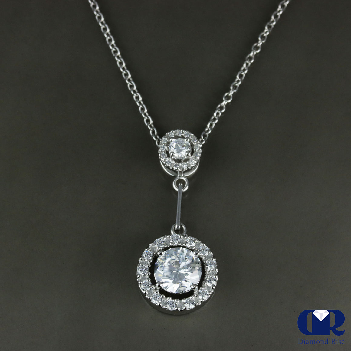 2.89 Natural Round Cut Diamond Pendant Necklace 14K Gold With Chain - Diamond Rise Jewelry