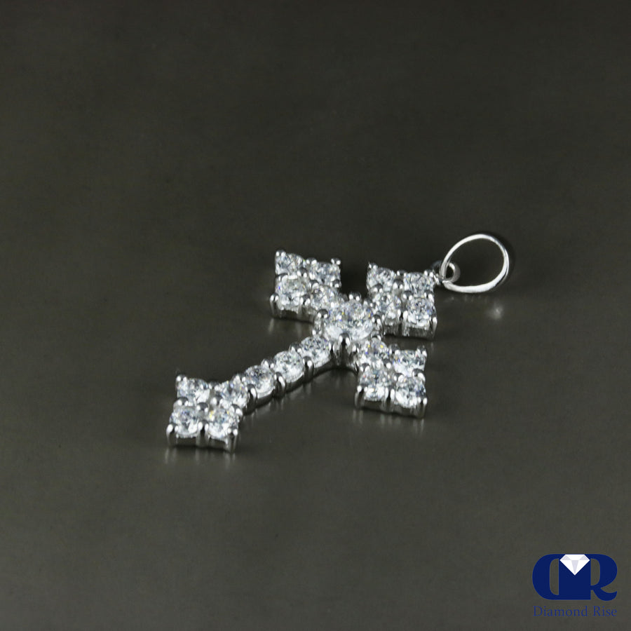 1.39 Ct Diamond Cross Pendant In 14K Gold - Diamond Rise Jewelry