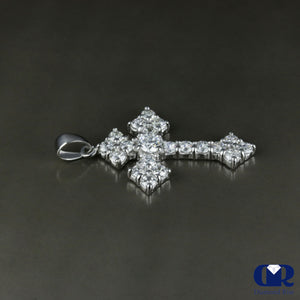 1.39 Ct Diamond Cross Pendant In 14K Gold - Diamond Rise Jewelry