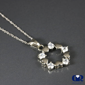 Unique Diamond Pendant Necklace In 14K Gold With 16" Chain - Diamond Rise Jewelry