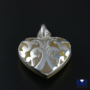 Women's Large Diamond Heart Shaped Pendant Necklace In 14K Yellow Gold & White Gold - Diamond Rise Jewelry