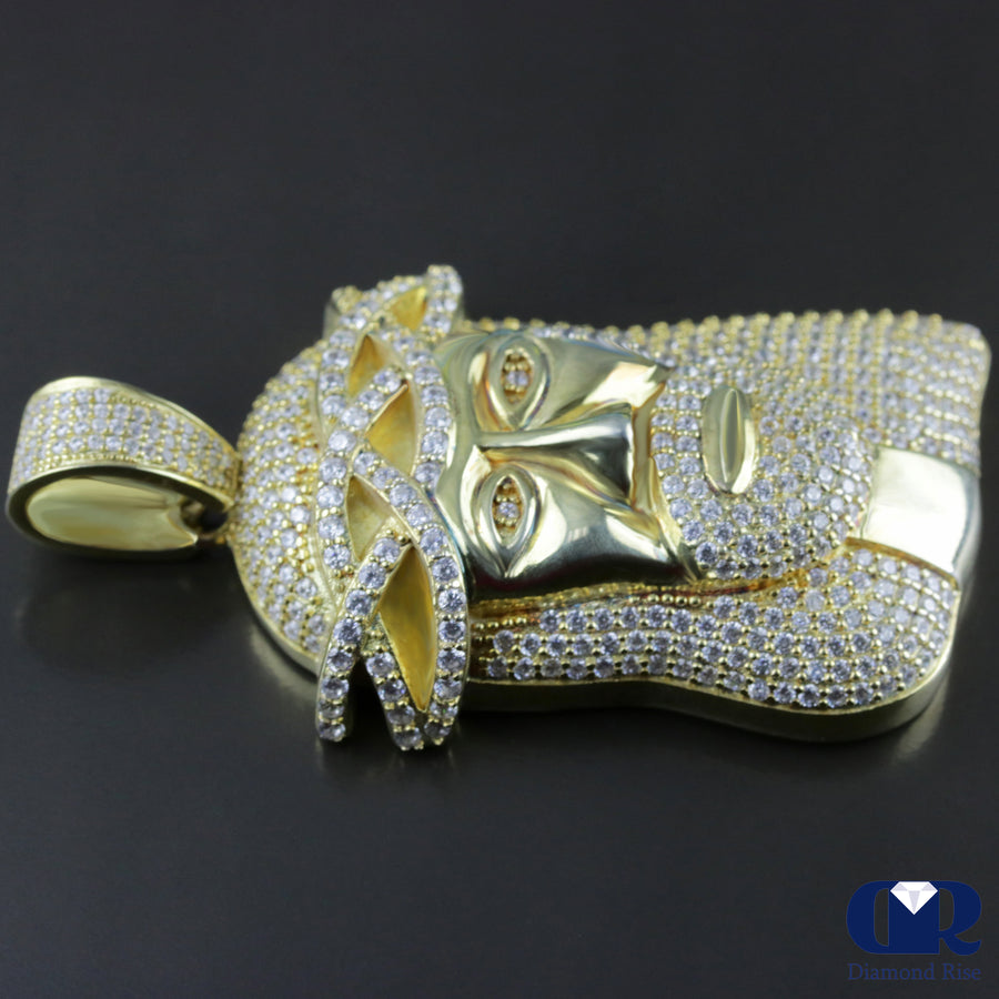 Crown of Thorns Jesus Diamond 10K Yellow Gold Pendant - Diamond Rise Jewelry