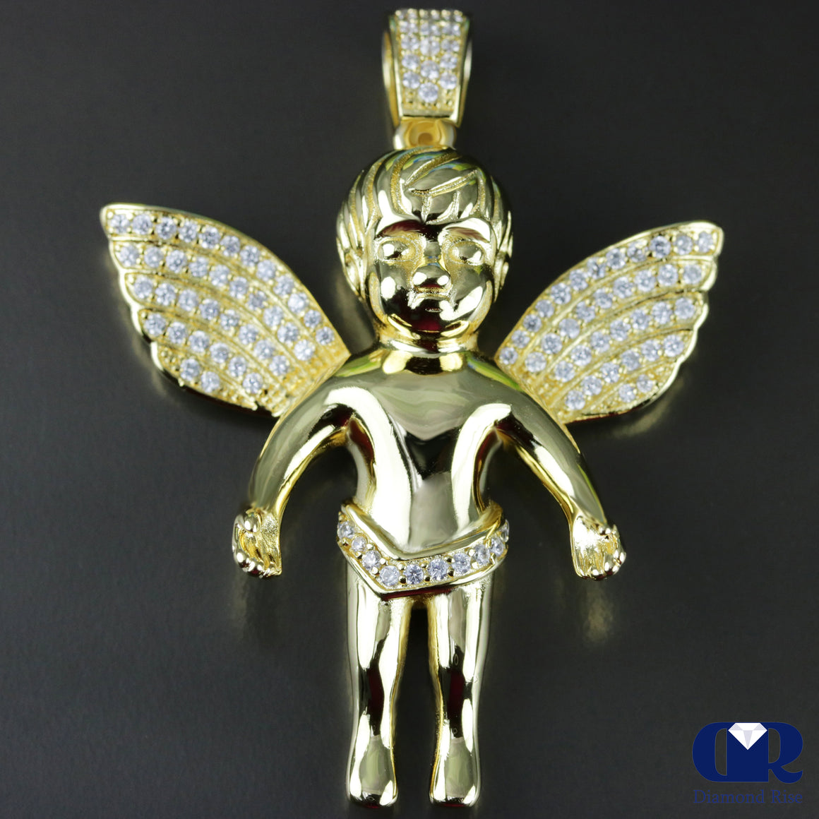 Diamond Angel Pendant In 14K Gold - Diamond Rise Jewelry