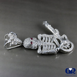 Diamond Guitar Skeleton Pendant Hip Hop Jewelry 14K Gold - Diamond Rise Jewelry