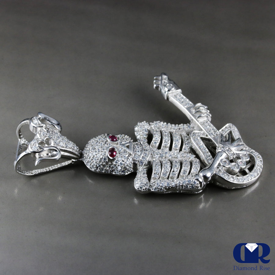 Diamond Guitar Skeleton Pendant Hip Hop Jewelry 14K Gold - Diamond Rise Jewelry