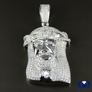 Crown of Thorns Jesus Diamond 14K White Gold Pendant - Diamond Rise Jewelry