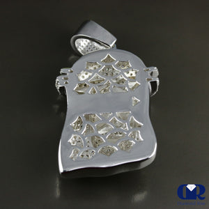 Crown of Thorns Jesus Diamond 14K White Gold Pendant - Diamond Rise Jewelry