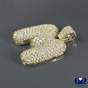Mens Large 5.00 Ct Diamond Letter Pendant In 14K Gold - Diamond Rise Jewelry