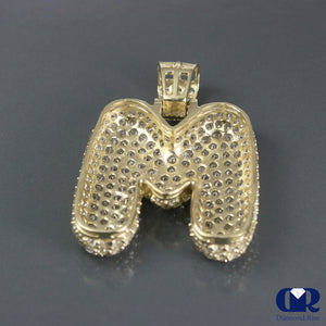 Mens Large 5.00 Ct Diamond Letter Pendant In 14K Gold - Diamond Rise Jewelry