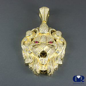 Men's Diamond Lion Head Pendant In 14K Gold - Diamond Rise Jewelry