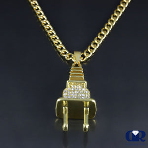 Men's Diamond Plug Pendant In 10K Gold - Diamond Rise Jewelry