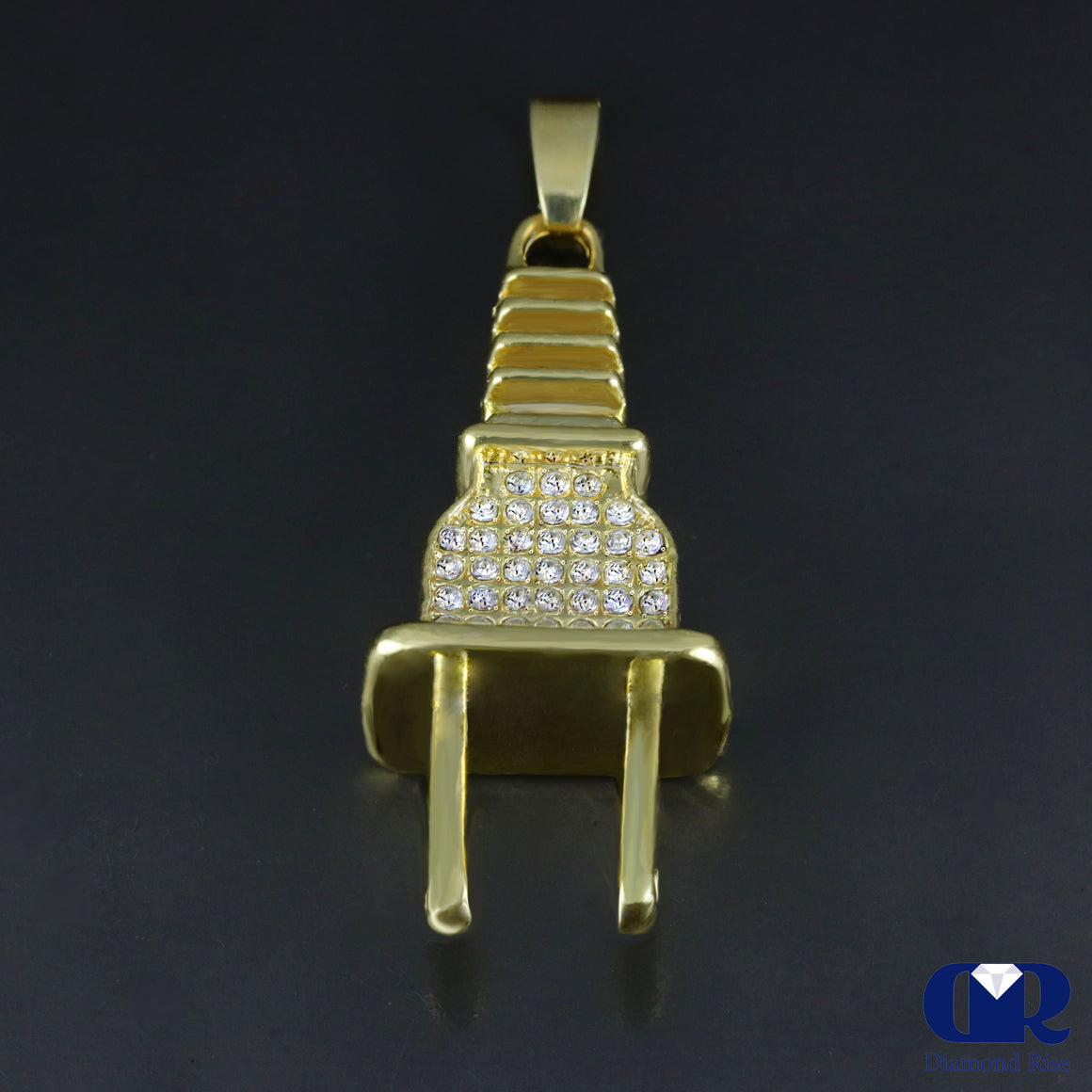 Diamond Plug Pendant In 14K Gold - Diamond Rise Jewelry
