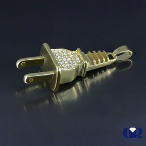 Diamond Plug Pendant In 14K Gold - Diamond Rise Jewelry