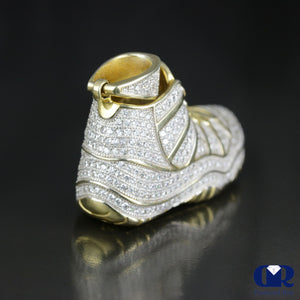 Heavy Gold & Diamond Sneaker Pendant In 14K Gold - Diamond Rise Jewelry