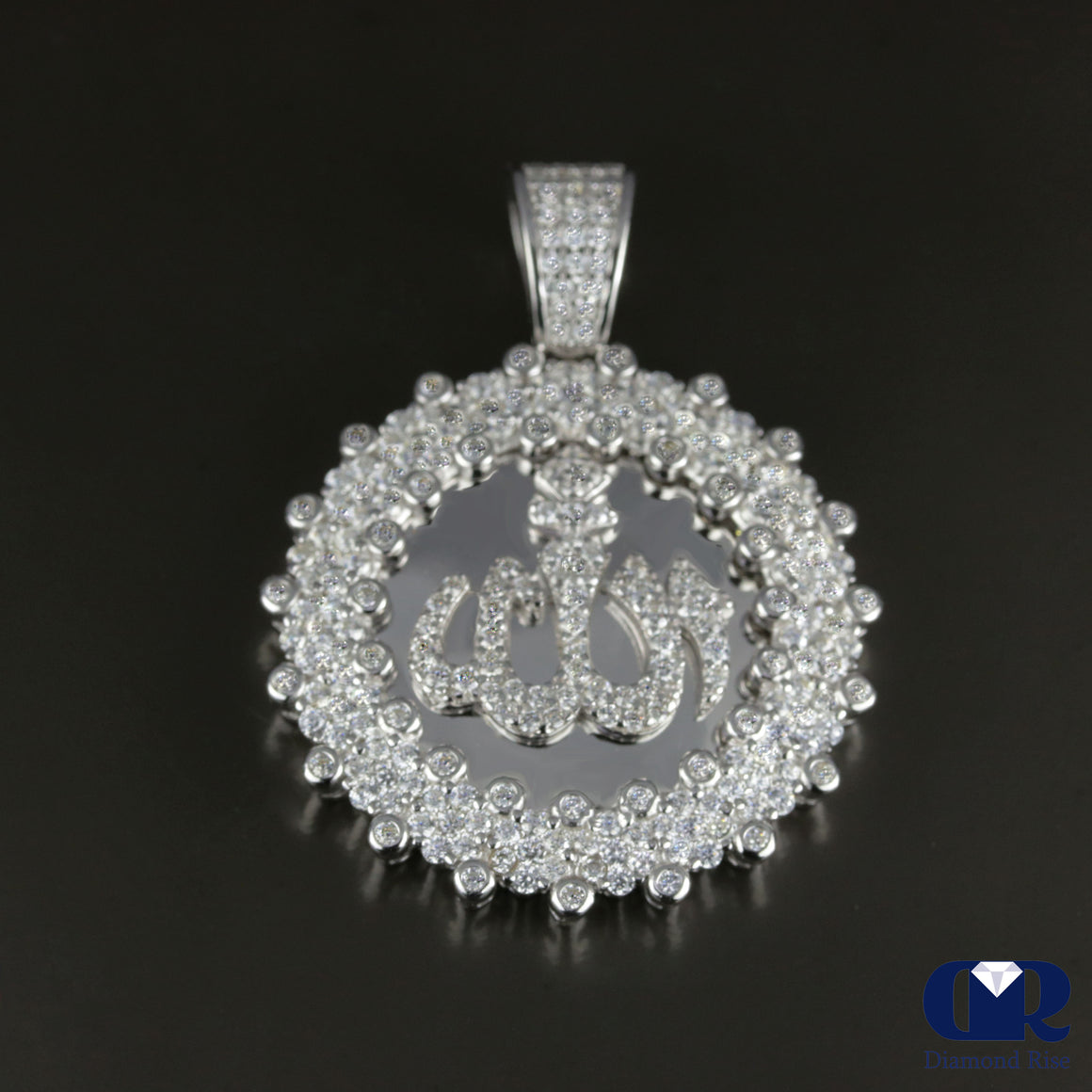 14K Gold & Diamond Arabic Script Allah Charm Pendant - Diamond Rise Jewelry