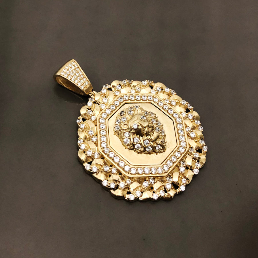 1.65 Carat Diamond Lion Head Pendant Necklace 14K Gold - Diamond Rise Jewelry