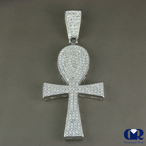 Unique Diamond Key Pendant In 14K White Gold - Diamond Rise Jewelry