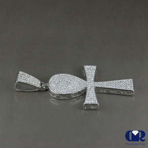 Unique Diamond Key Pendant In 14K White Gold - Diamond Rise Jewelry
