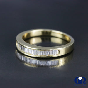 Women's Baguette Diamond Channel Setting Wedding Band Anniversary Ring 14K Yellow Gold - Diamond Rise Jewelry
