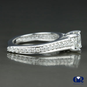 1.62 Carat Round Cut Diamond Engagement Ring In 14K White Gold - Diamond Rise Jewelry