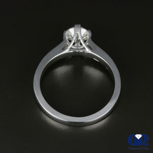 0.75 Carat Round Cut Diamond Engagement Ring In 14K White Gold - Diamond Rise Jewelry