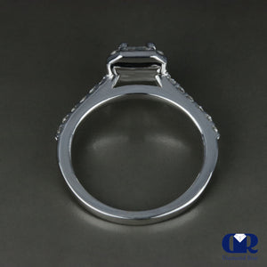 1.10 Carat Radiant Cut Diamond Halo Engagement Ring In 14K White Gold - Diamond Rise Jewelry