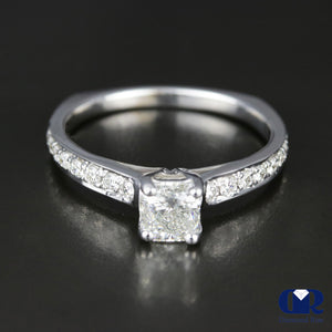1.10 Carat Cushion Cut Diamond Engagement Ring In 14K White Gold - Diamond Rise Jewelry