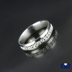Men's 1.00 Carat Round Cut Diamond Eternity Wedding Ring Band In 14K Gold - Diamond Rise Jewelry