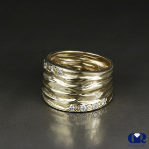 Handmade Diamond Right Hand Ring / Cocktail Ring In 10K Gold - Diamond Rise Jewelry