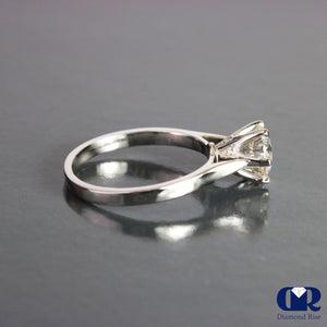 1.10 Ct Round Cut Diamond Engagement Ring In 14K White Gold - Diamond Rise Jewelry