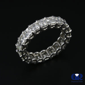 Women's Asscher Cut Diamond Eternity Wedding Anniversary Ring In Platinum - Diamond Rise Jewelry