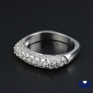 0.75 Carat Round Cut Diamond Wedding Anniversary Ring In 14K White Gold - Diamond Rise Jewelry